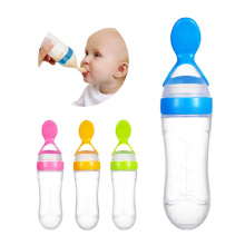 Neugeborenes Füttern Milchtropfer Squeeze Müsli Silikon Esslöffel Baby Feeder Bottle